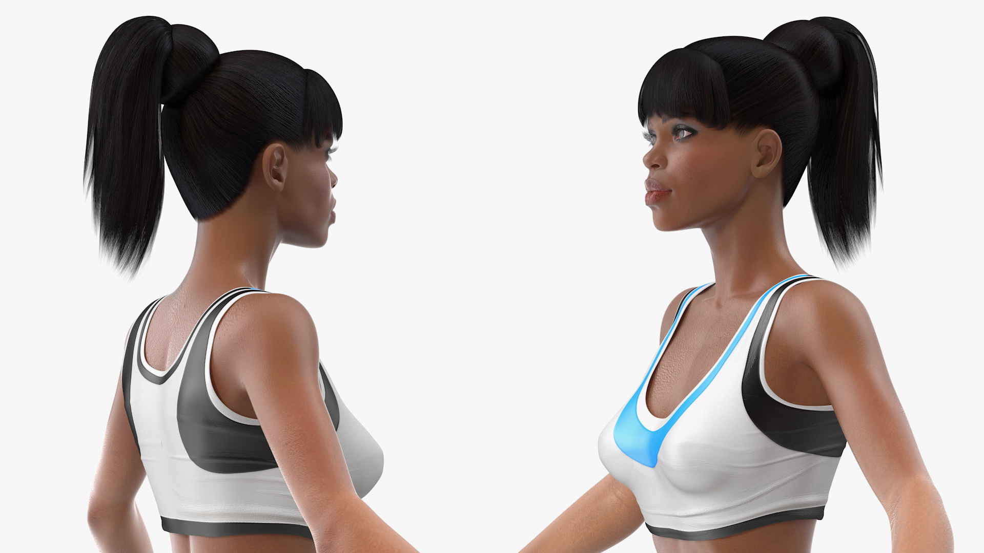 3D Light Skin Fitness Woman Rigged