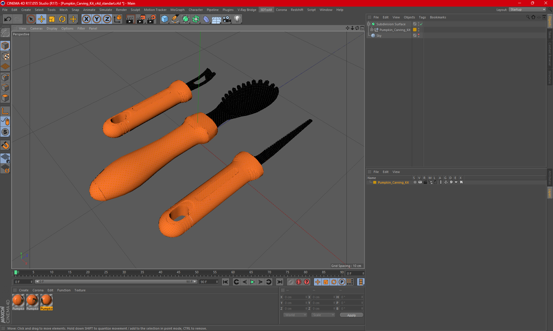 Pumpkin Carving Kit 3D model