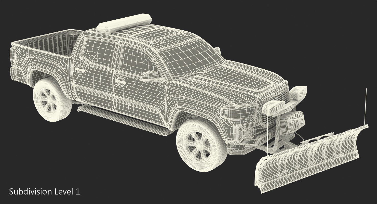 3D model Pickup with SnowPlow