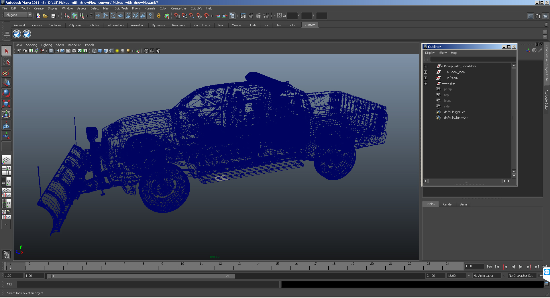 3D model Pickup with SnowPlow