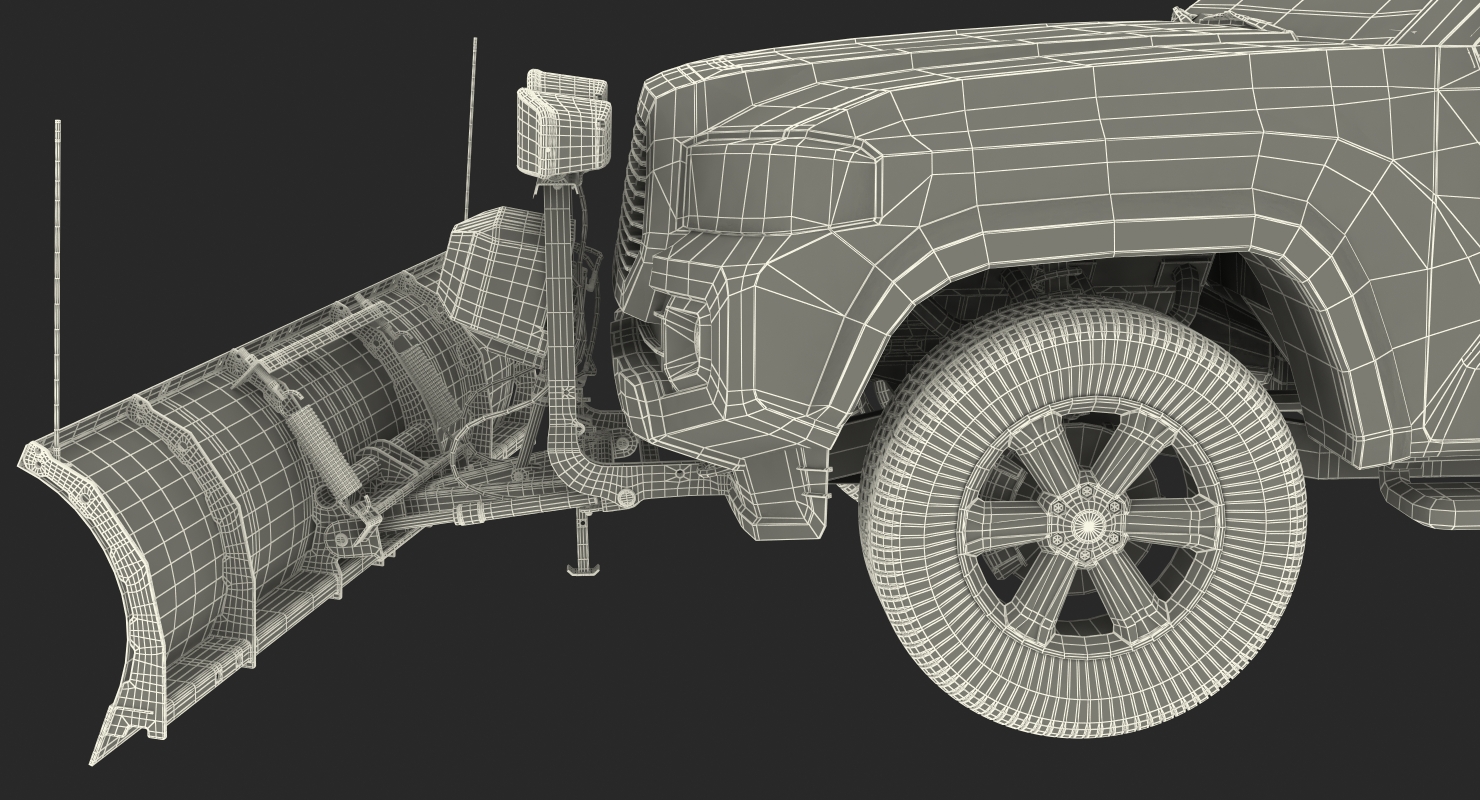 3D model Pickup with SnowPlow