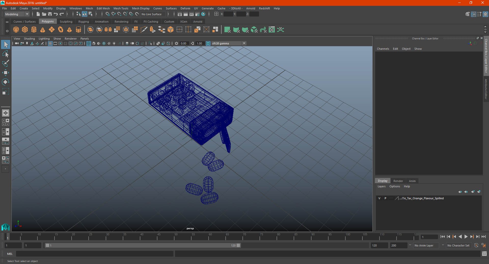 3D model Tic Tac Orange Flavour Spilled