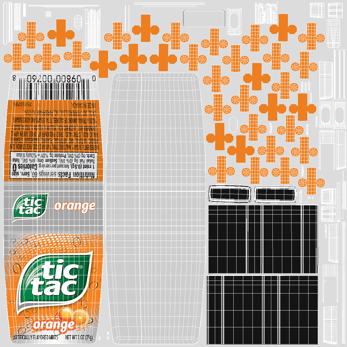 3D model Tic Tac Orange Flavour Spilled