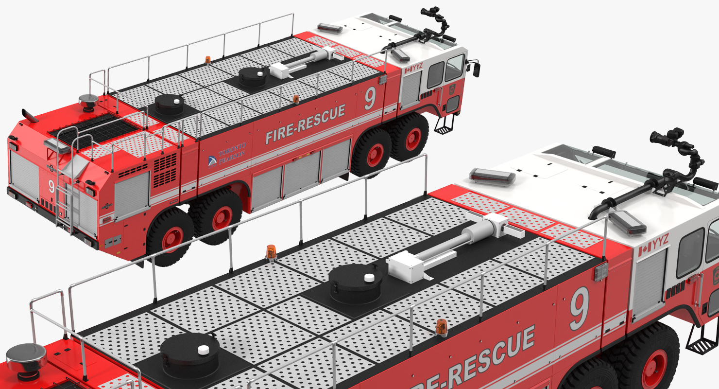 3D model Oshkosh Striker 4500 Airport Fire Truck Toronto Pearson