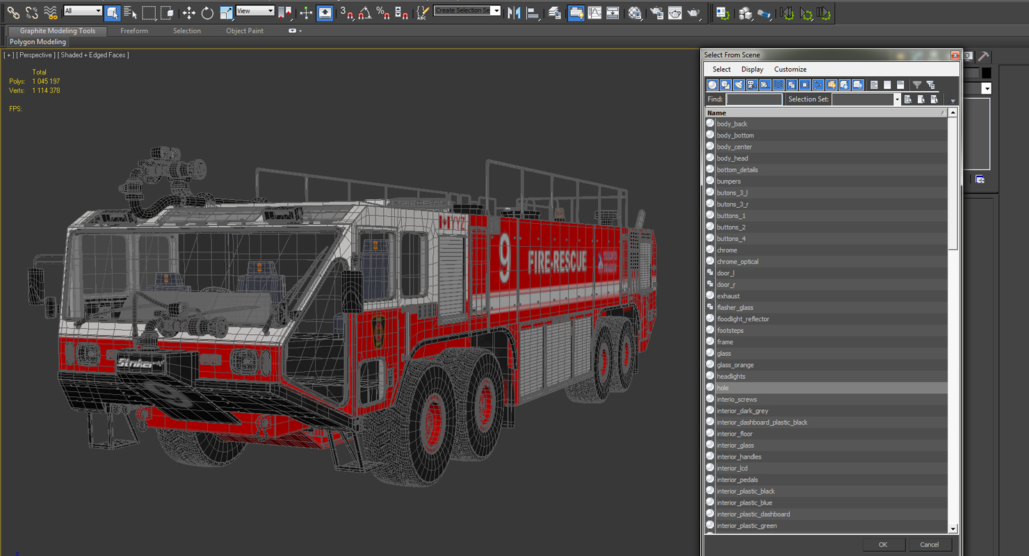 3D model Oshkosh Striker 4500 Airport Fire Truck Toronto Pearson