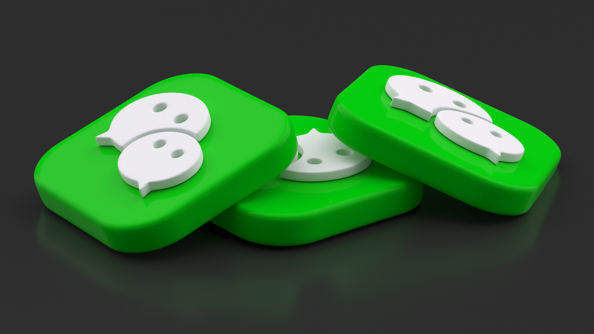 WeChat Social Media Icon 3D model