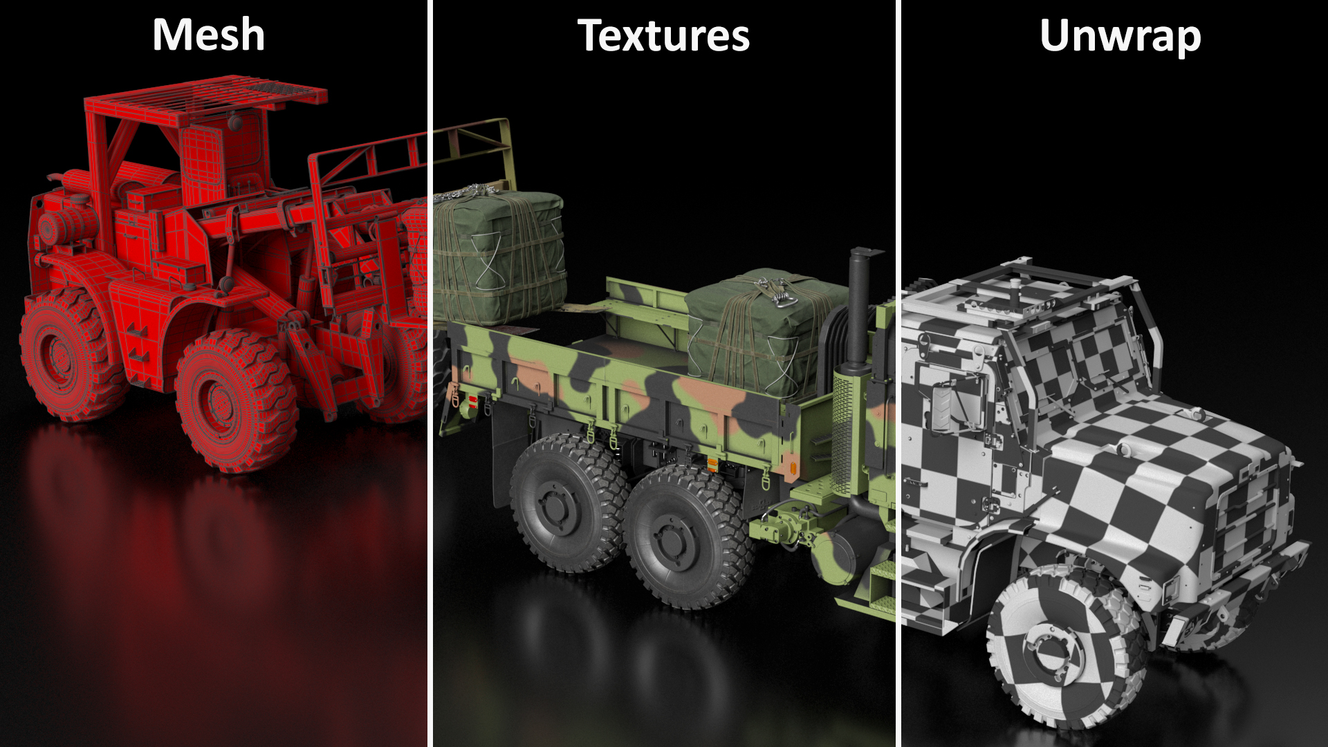 3D model Military Cargo Truck OshKosh MTVR MK23 Rigged