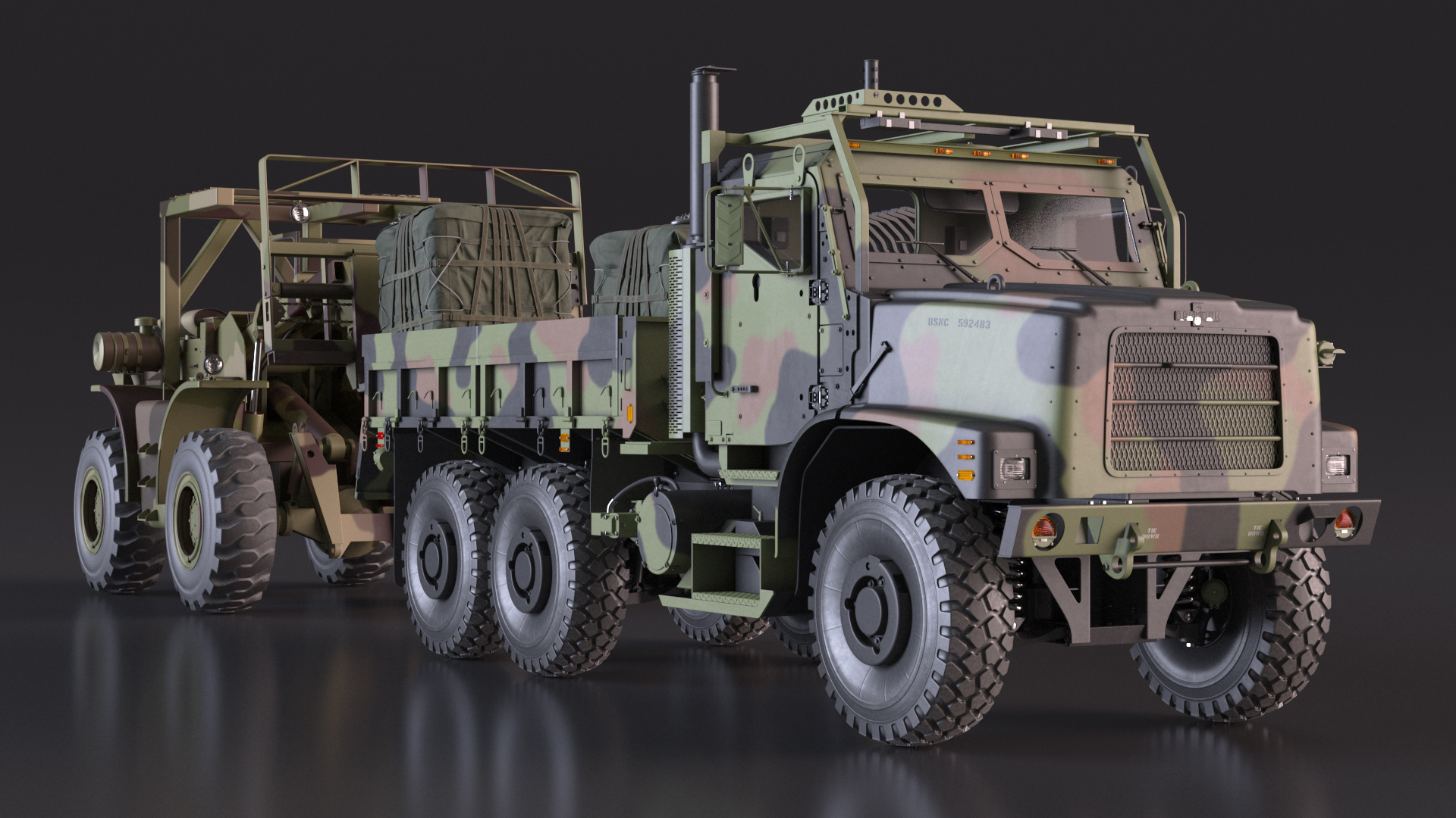 3D model Military Cargo Truck OshKosh MTVR MK23 Rigged