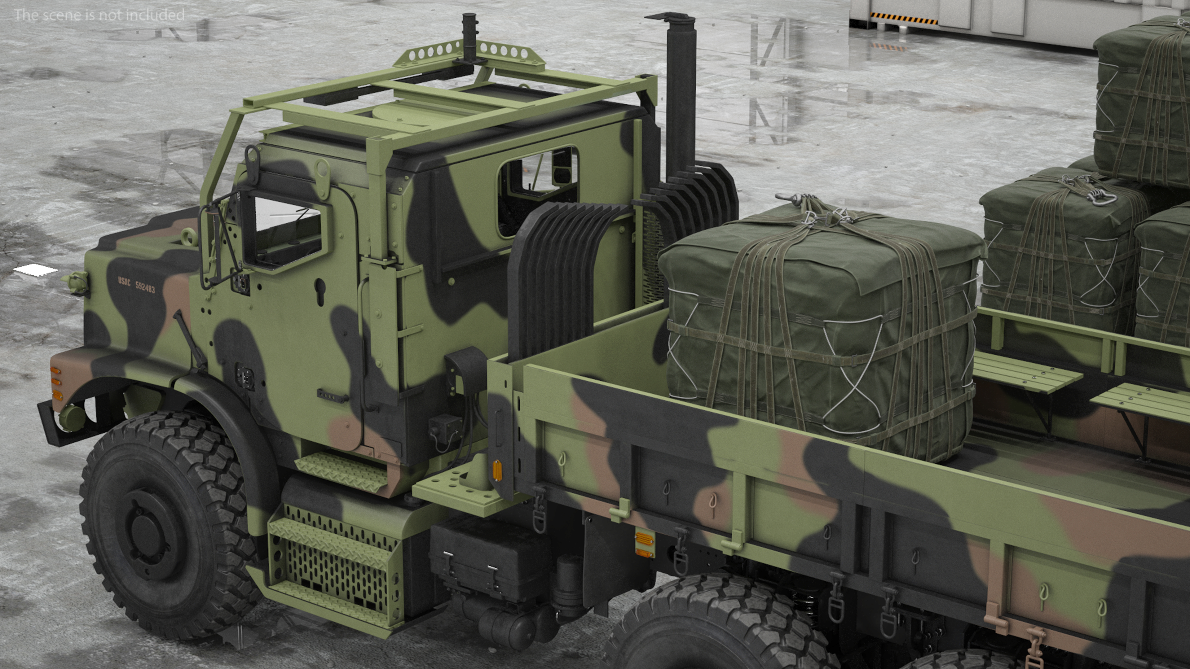 3D model Military Cargo Truck OshKosh MTVR MK23 Rigged