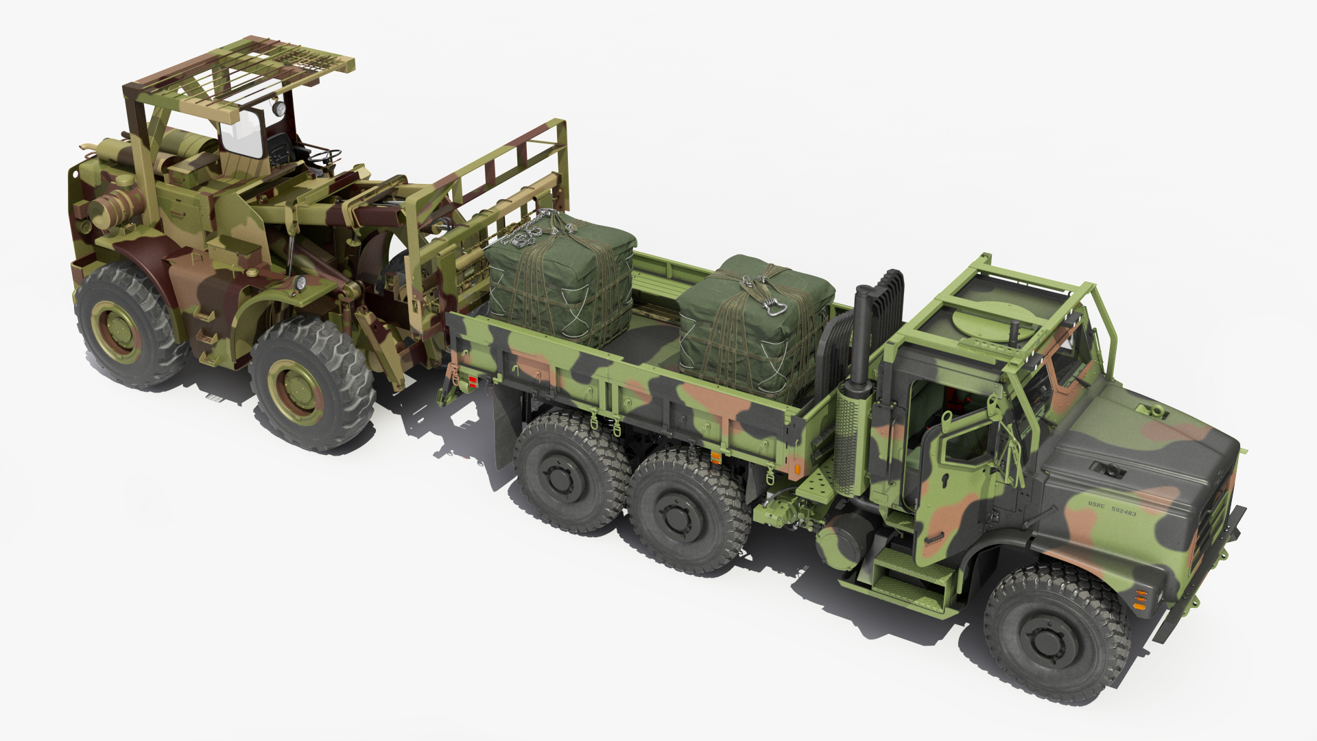 3D model Military Cargo Truck OshKosh MTVR MK23 Rigged