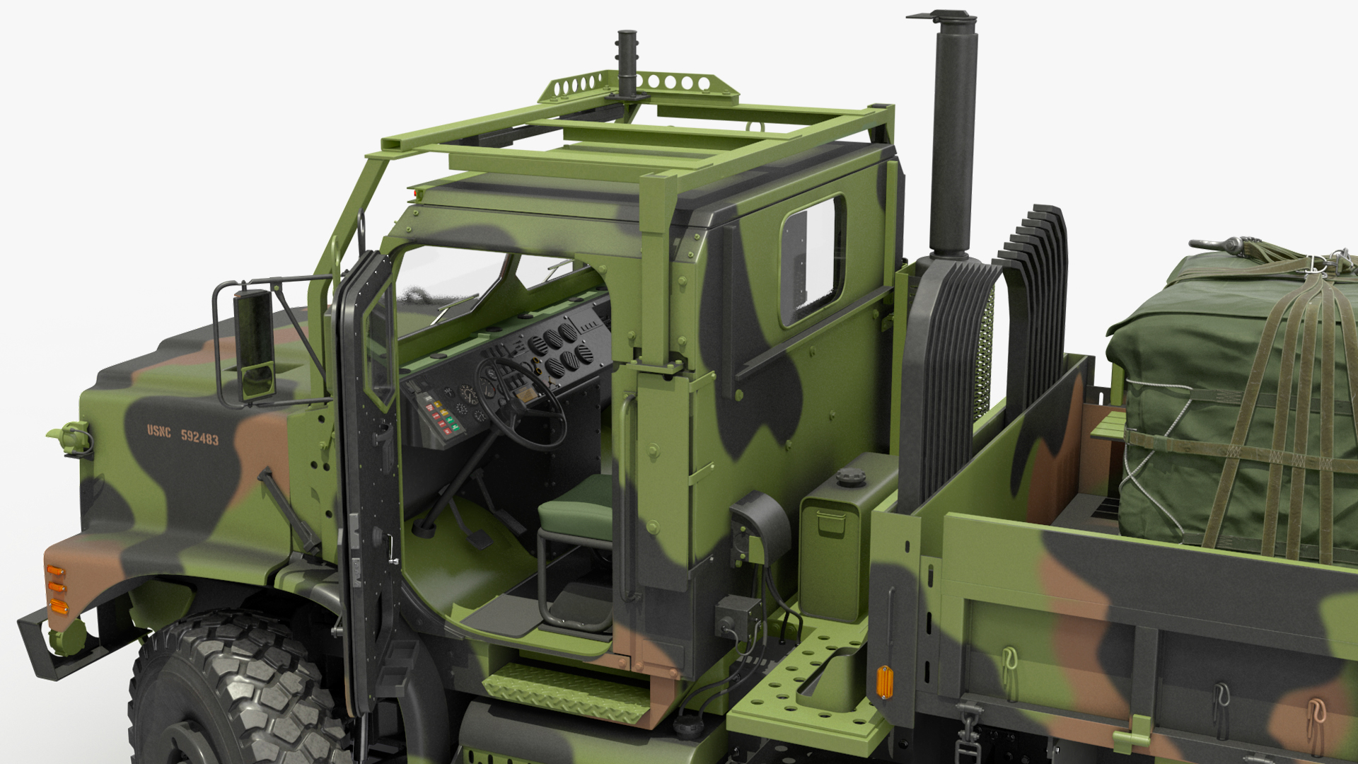 3D model Military Cargo Truck OshKosh MTVR MK23 Rigged