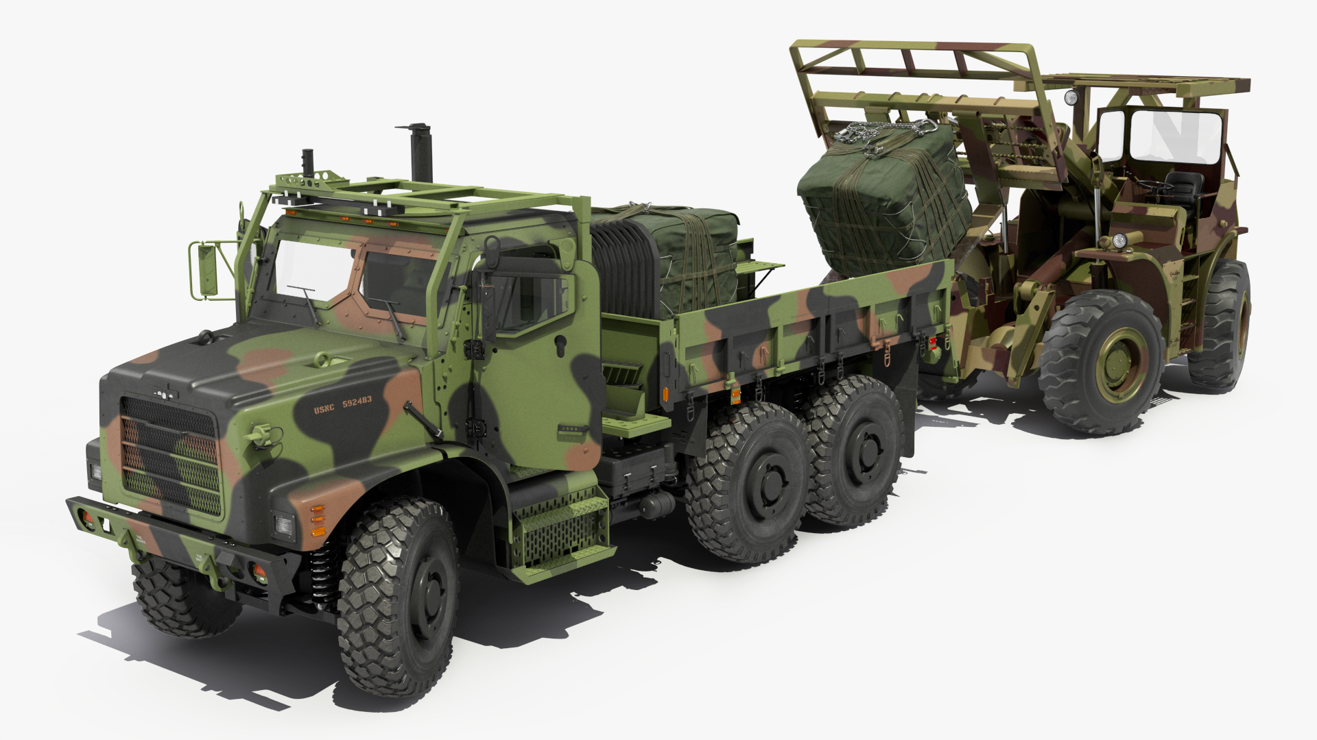 3D model Military Cargo Truck OshKosh MTVR MK23 Rigged