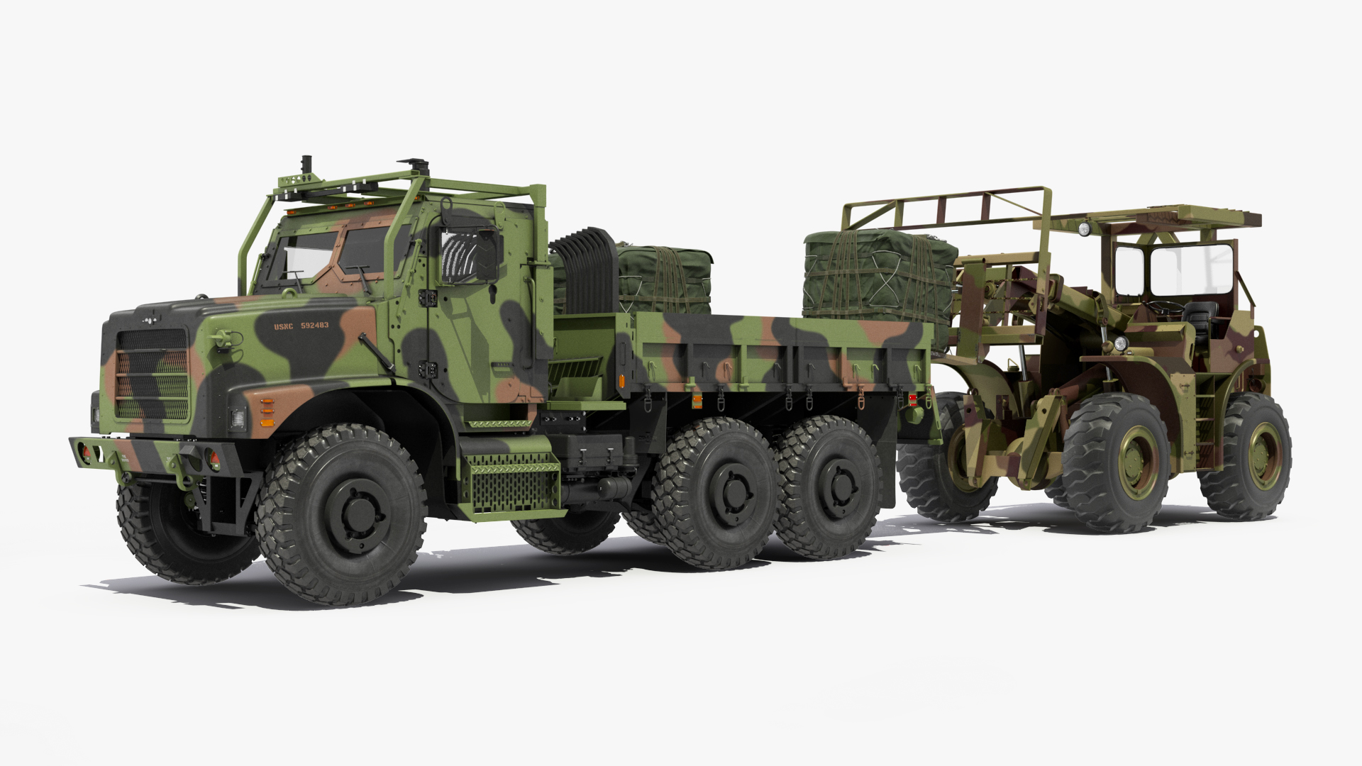 3D model Military Cargo Truck OshKosh MTVR MK23 Rigged