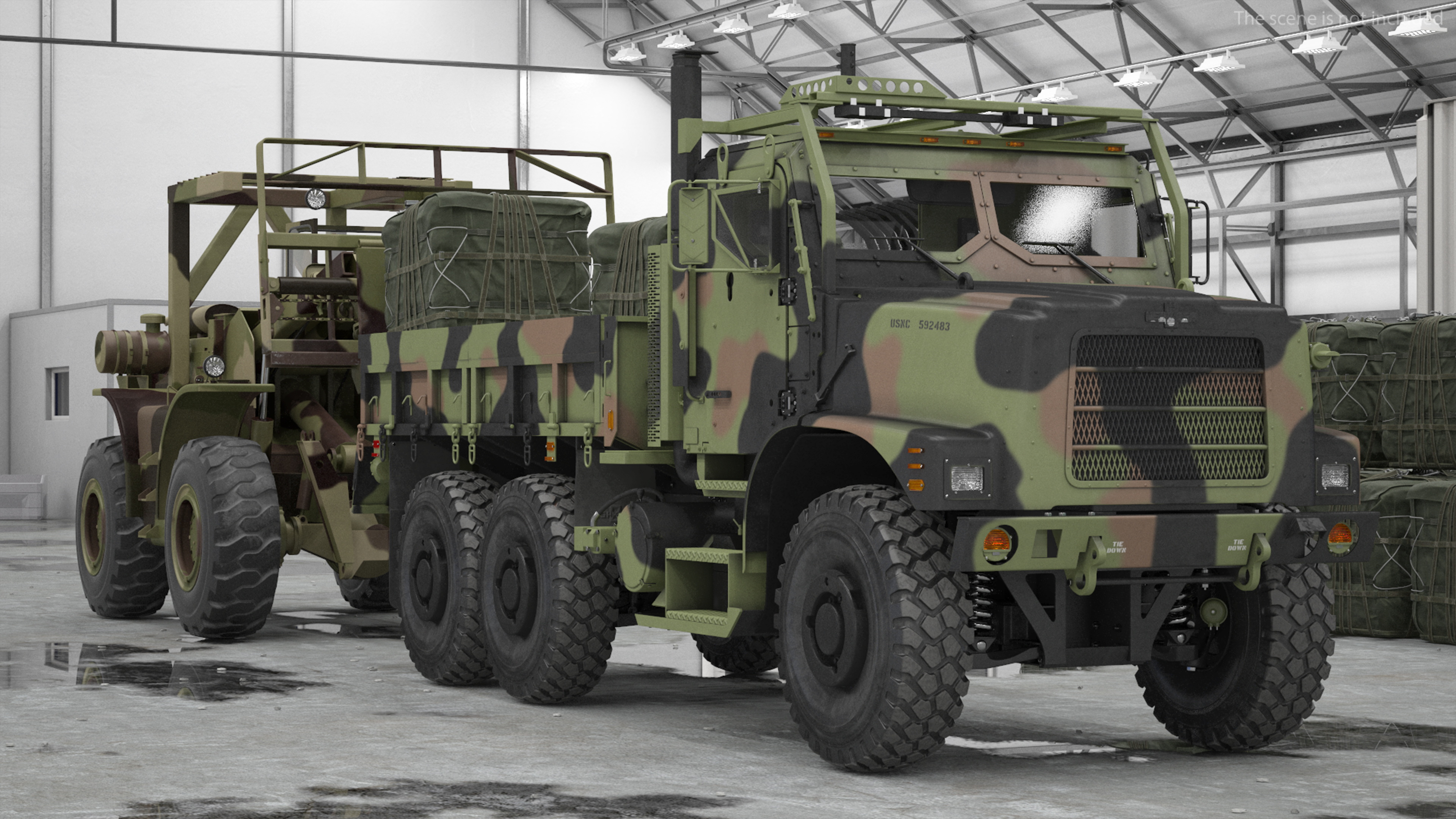 3D model Military Cargo Truck OshKosh MTVR MK23 Rigged