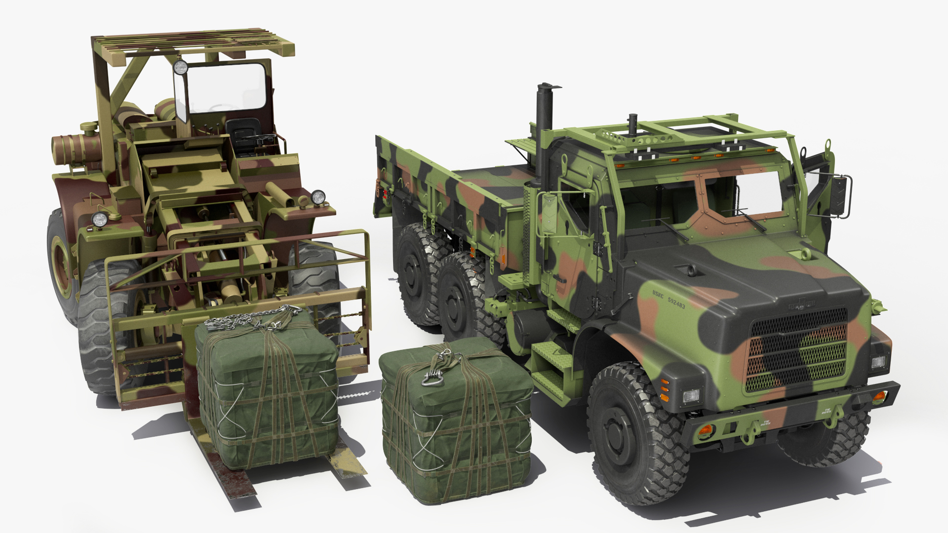 3D model Military Cargo Truck OshKosh MTVR MK23 Rigged