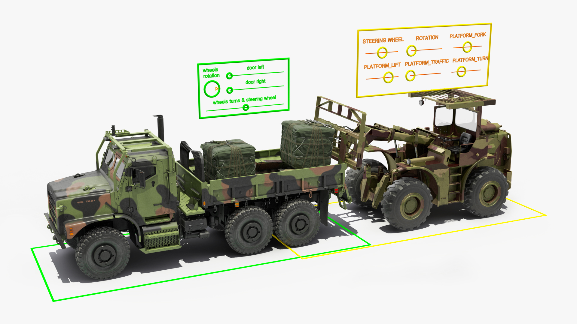 3D model Military Cargo Truck OshKosh MTVR MK23 Rigged