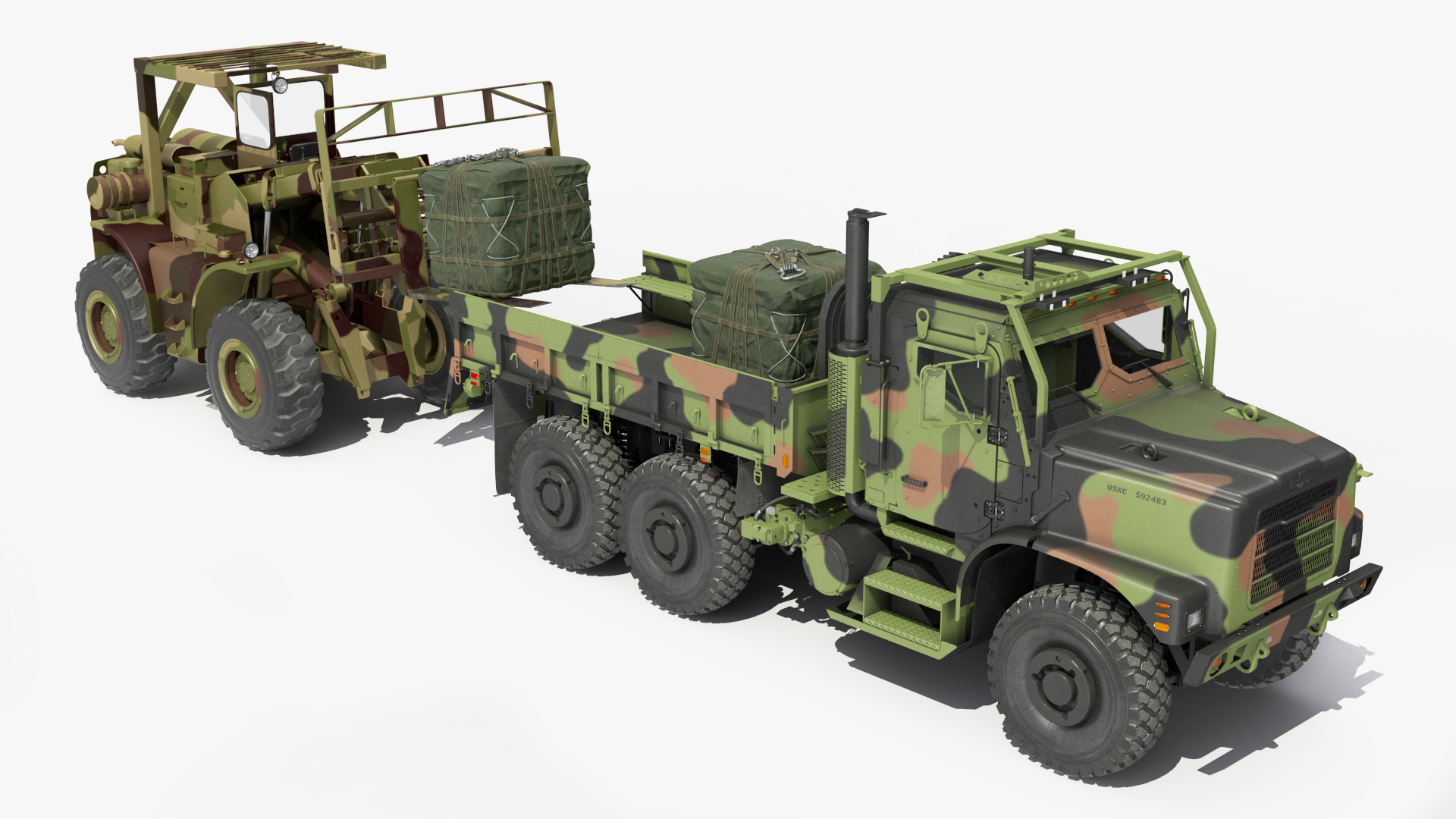 3D model Military Cargo Truck OshKosh MTVR MK23 Rigged