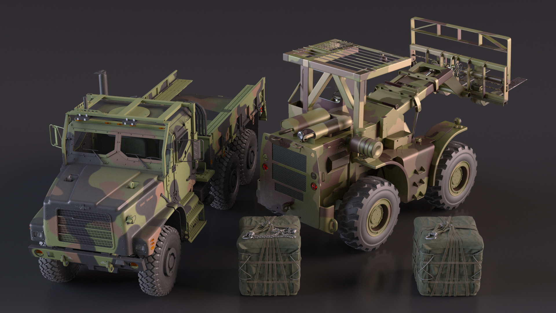 3D model Military Cargo Truck OshKosh MTVR MK23 Rigged