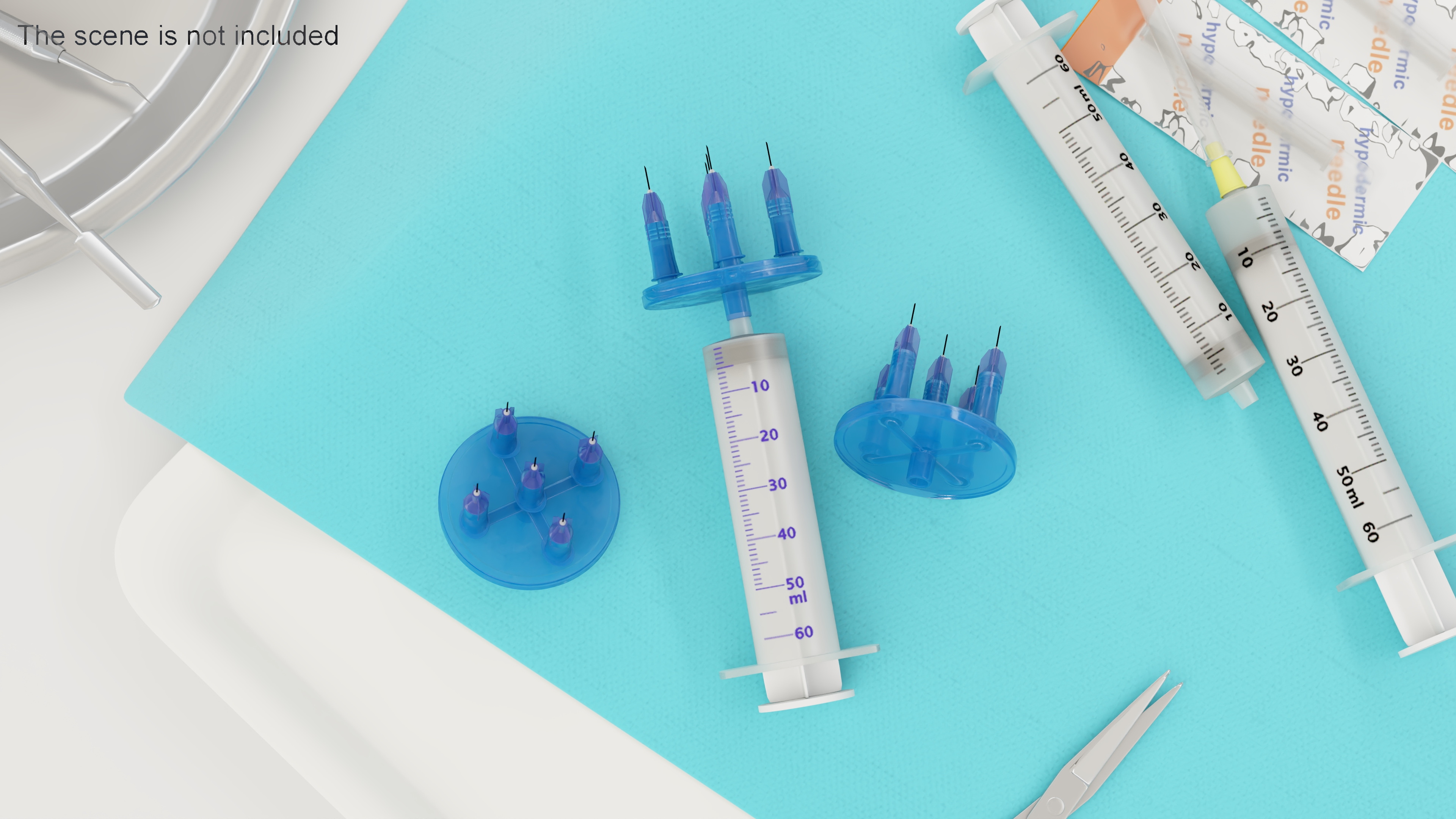 3D Multi Injector 5 Needles Circular Blue model