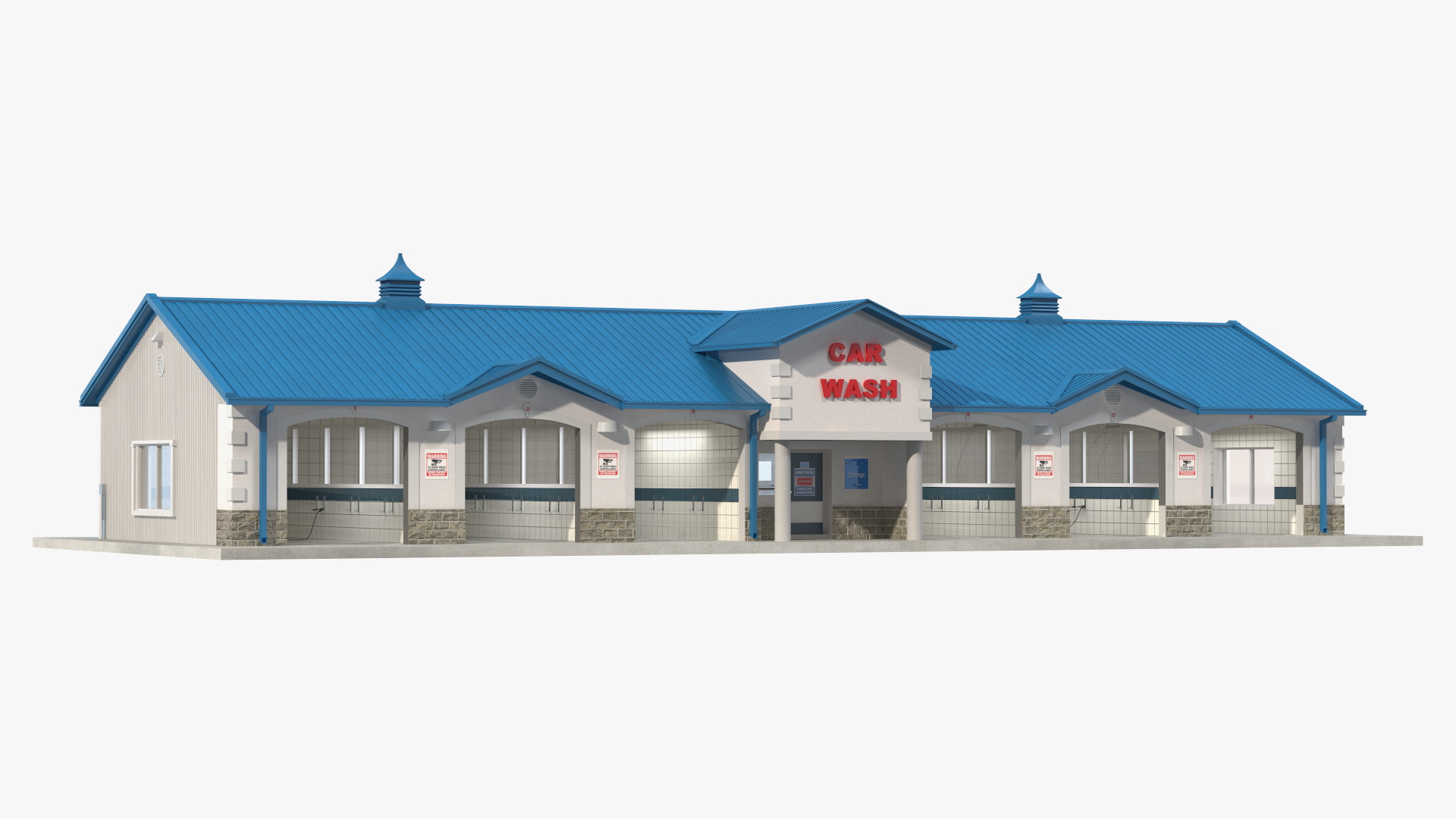 3D Simple Interior Car Wash Building model