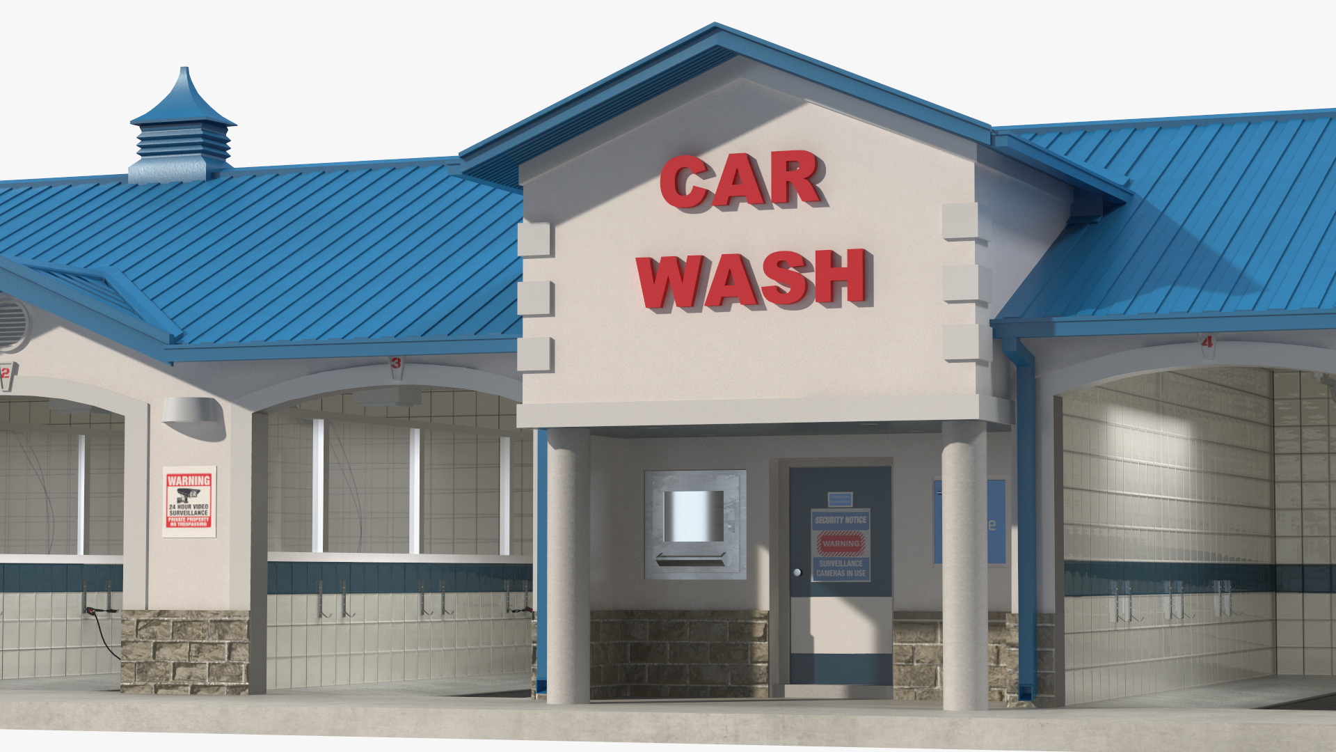 3D Simple Interior Car Wash Building model