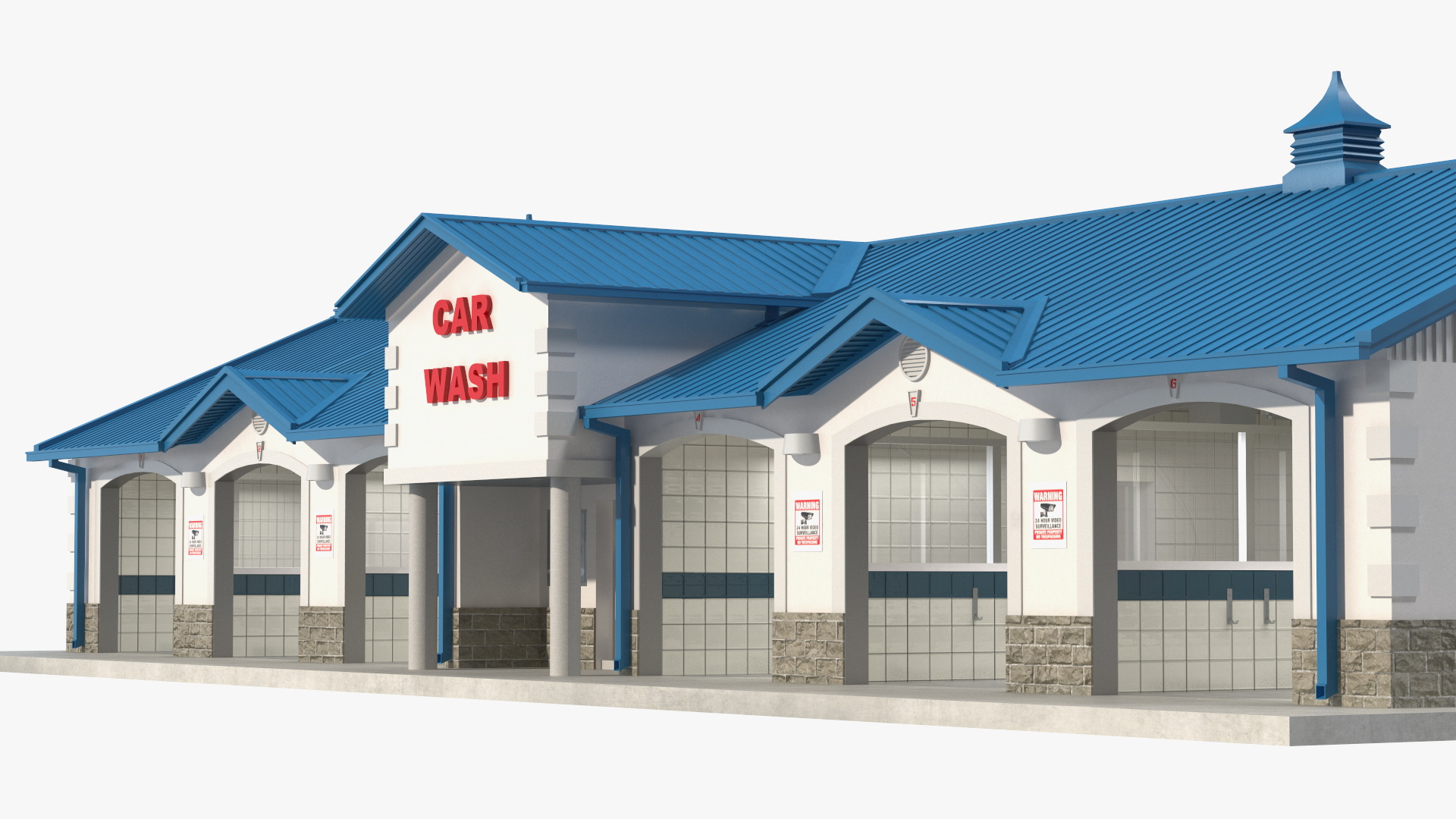 3D Simple Interior Car Wash Building model