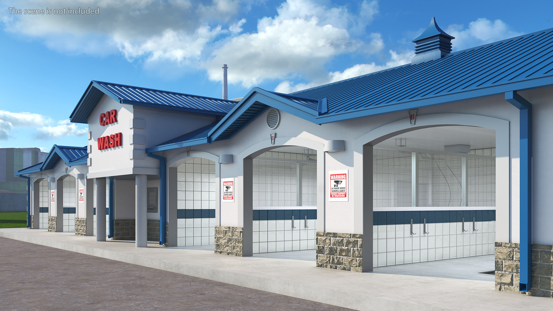 3D Simple Interior Car Wash Building model