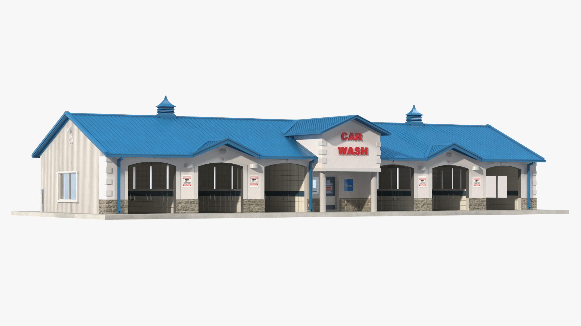 3D Simple Interior Car Wash Building model