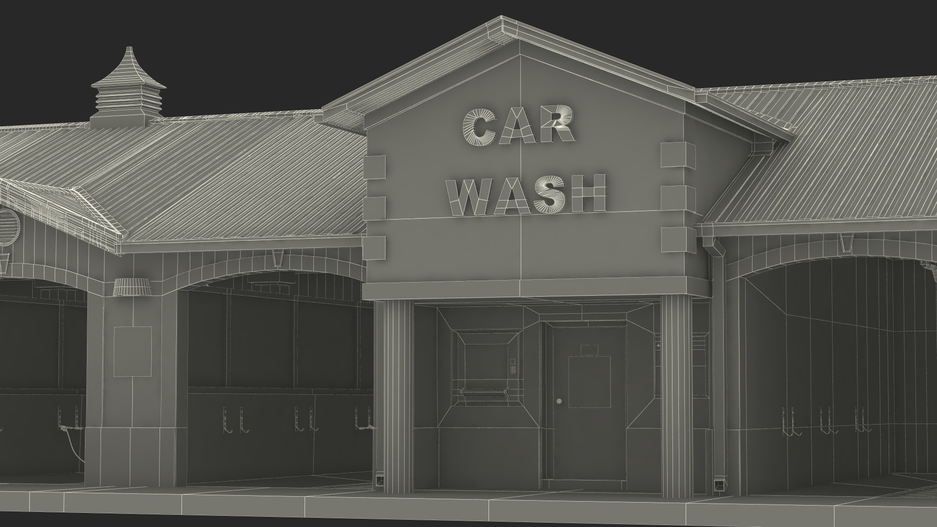 3D Simple Interior Car Wash Building model