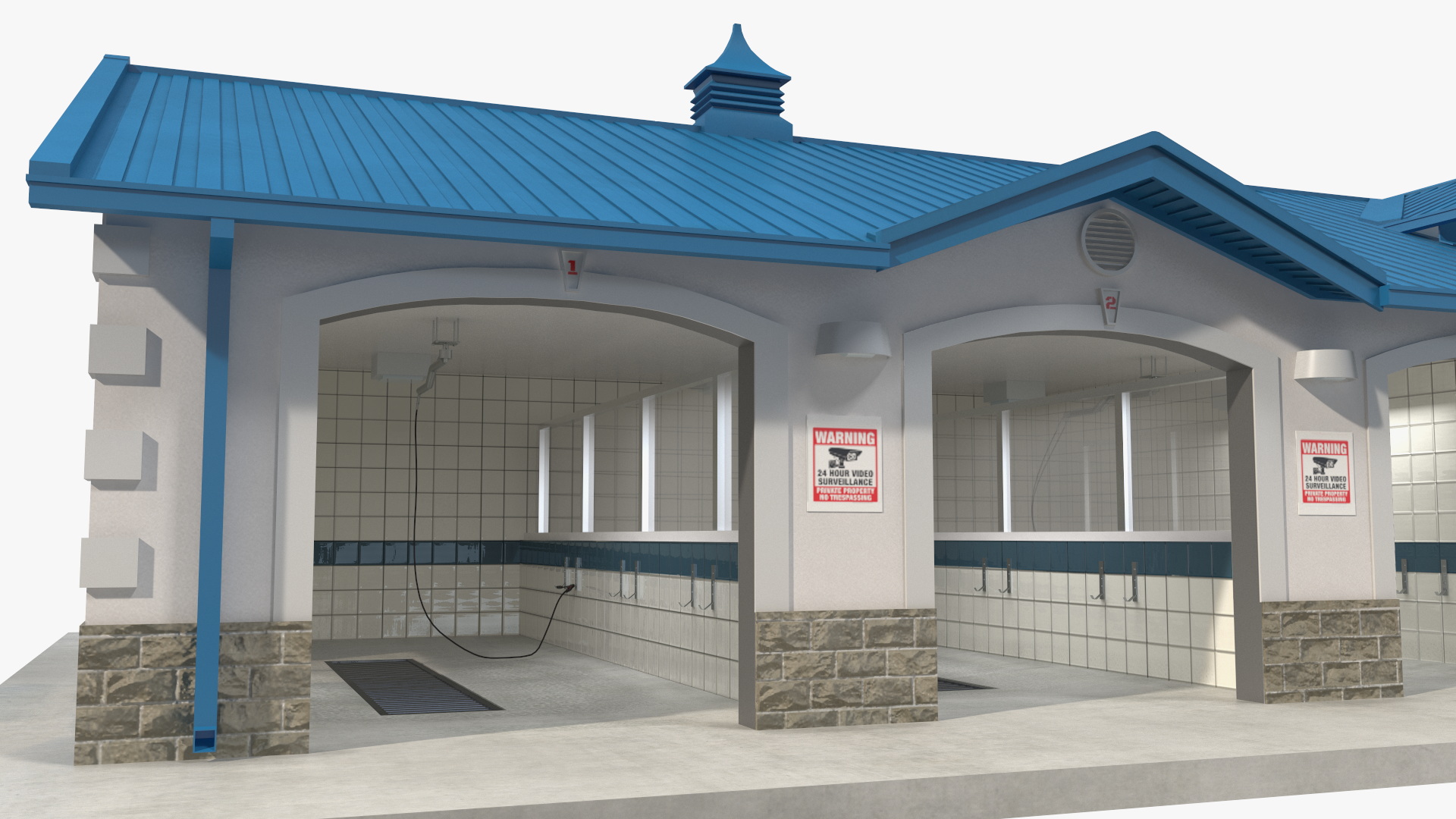 3D Simple Interior Car Wash Building model