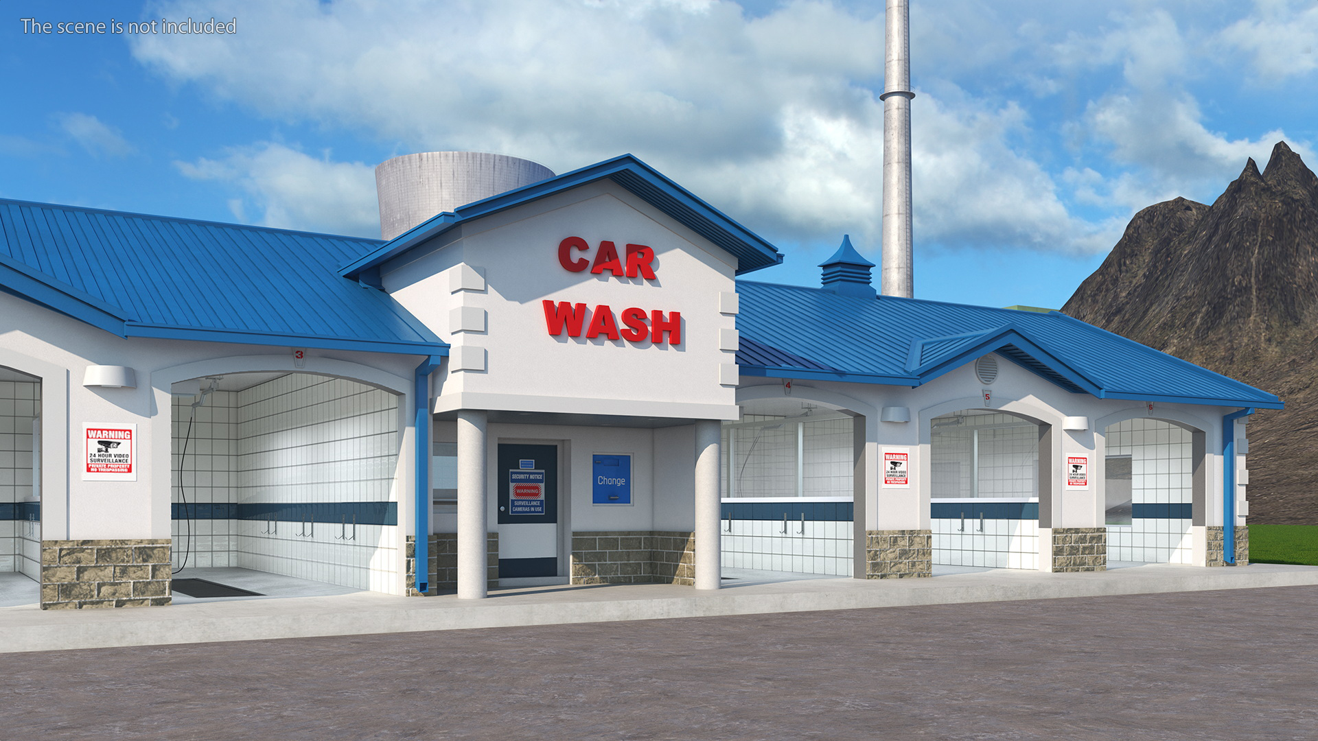 3D Simple Interior Car Wash Building model