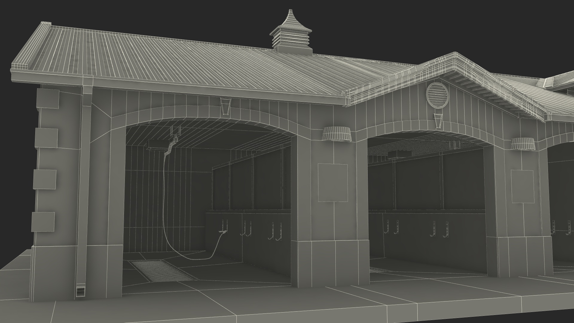 3D Simple Interior Car Wash Building model