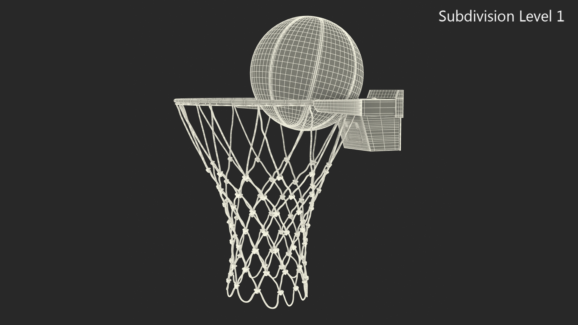 Animated Spalding Basketball Bounces Off the Ring 3D model