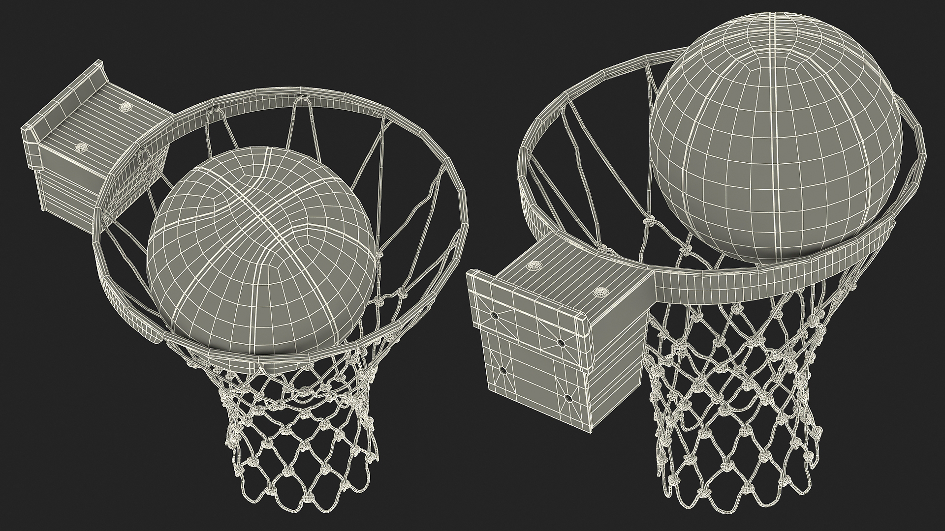 Animated Spalding Basketball Bounces Off the Ring 3D model