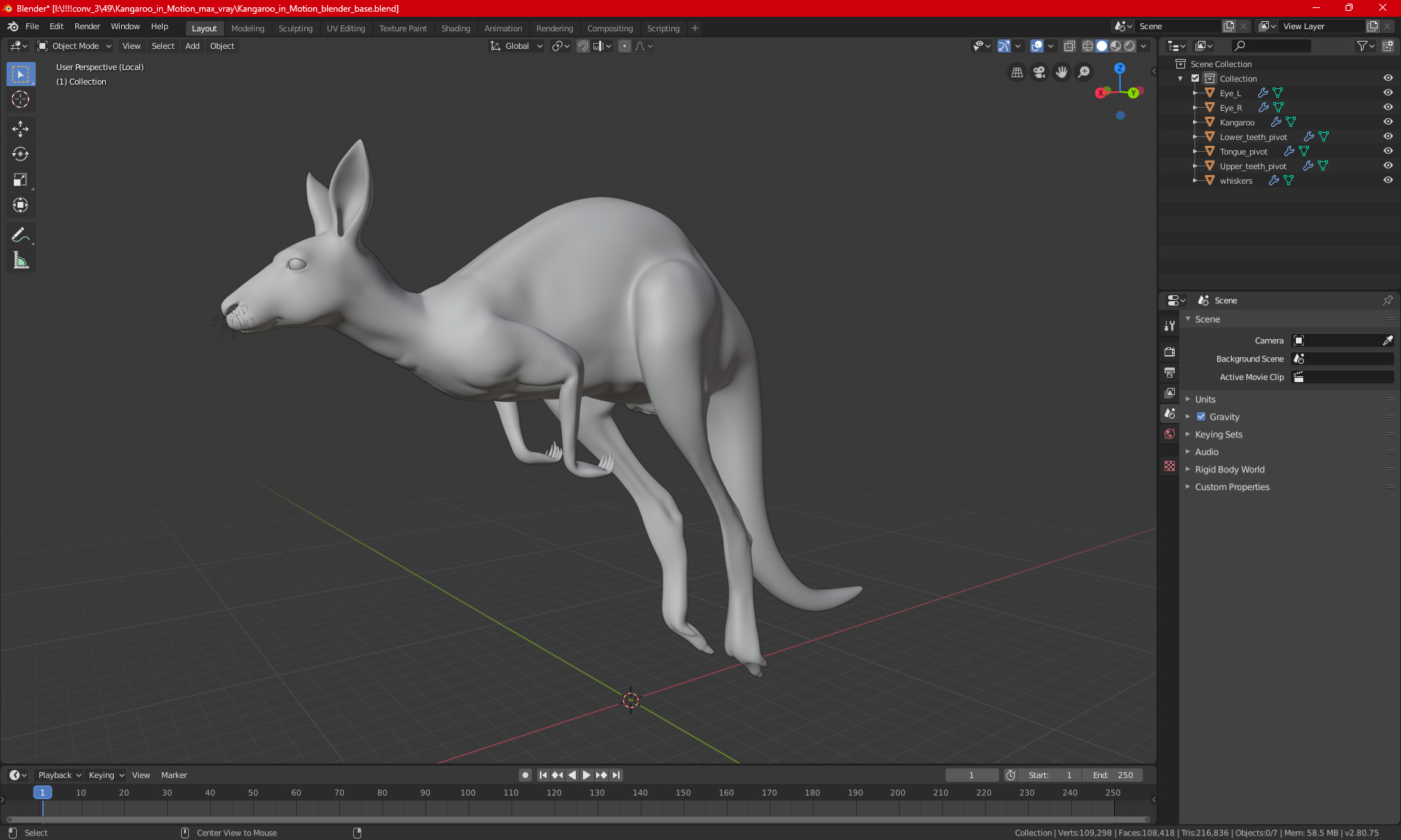 3D Kangaroo in Motion model