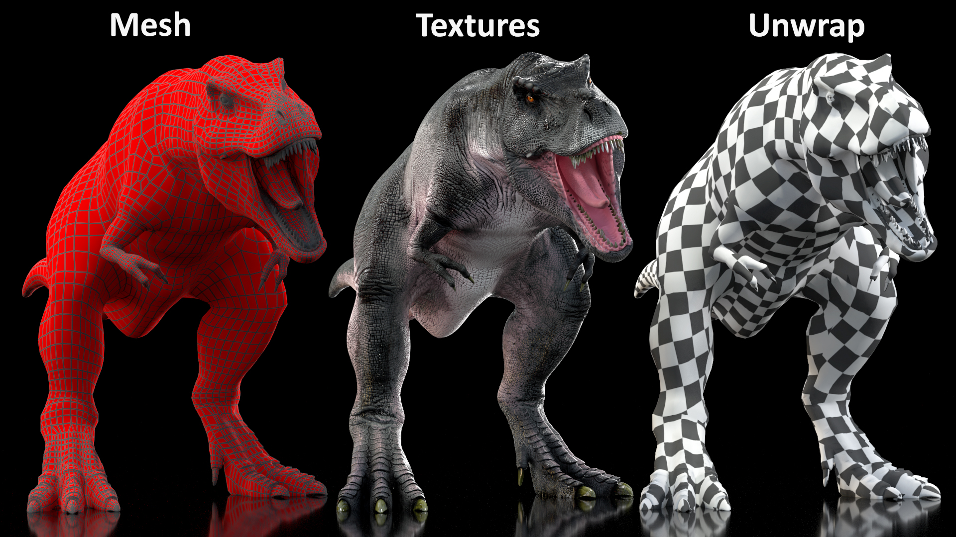 3D model T Rex Roar Pose