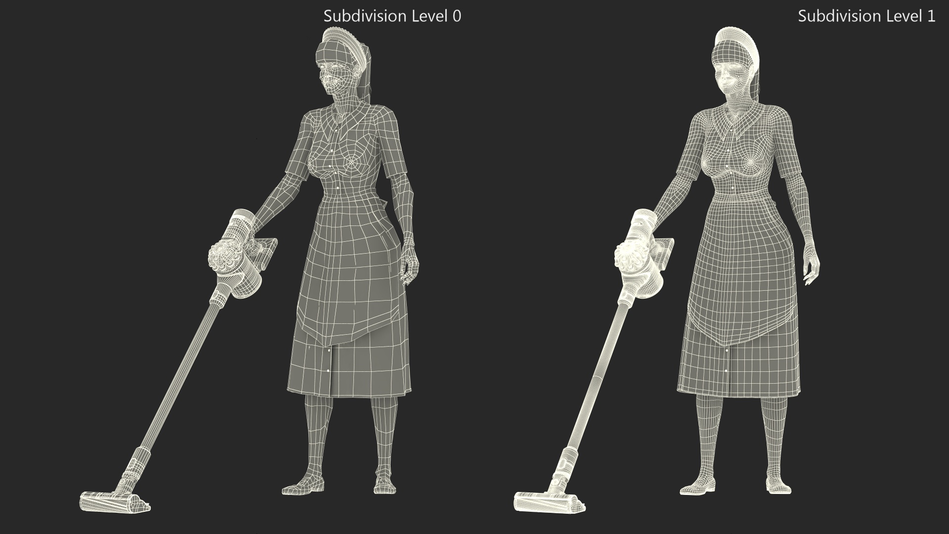 3D Housekeeping Maid with Dyson V8