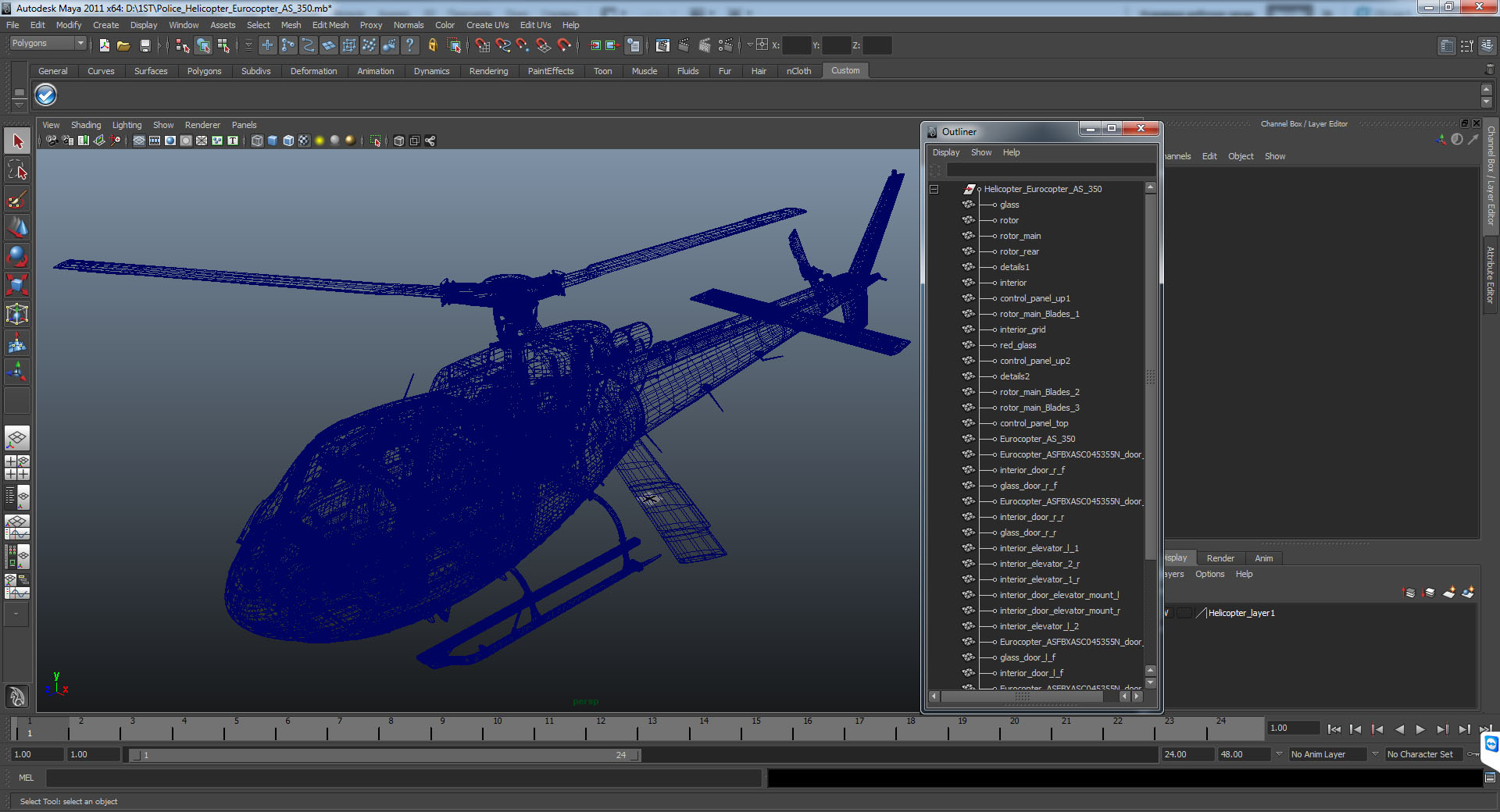 3D model Police Helicopter Eurocopter AS 350