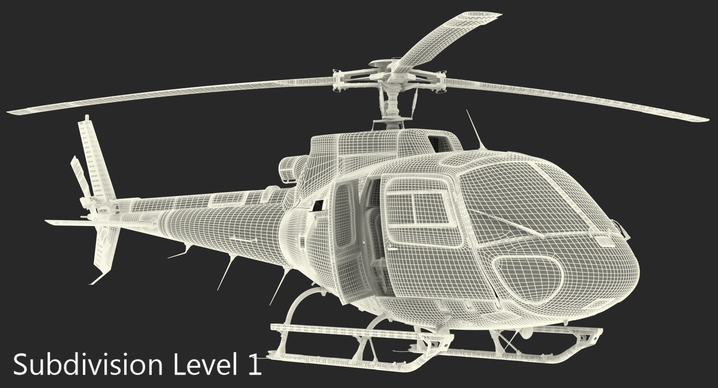 3D model Police Helicopter Eurocopter AS 350