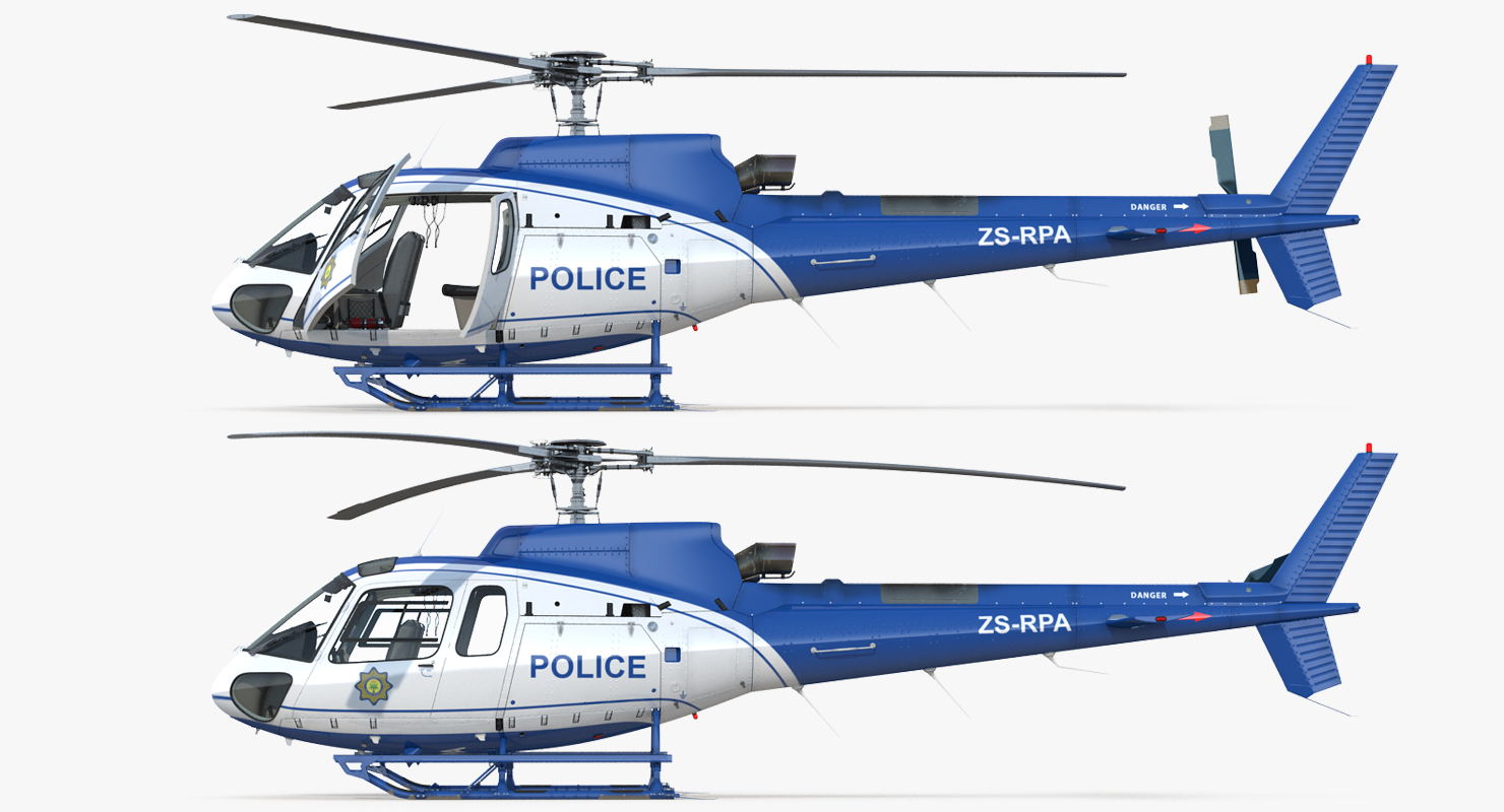 3D model Police Helicopter Eurocopter AS 350