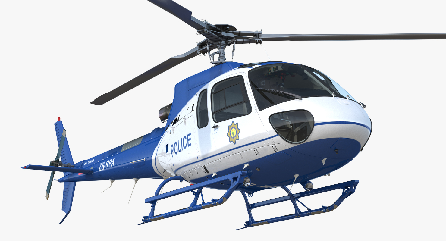 3D model Police Helicopter Eurocopter AS 350