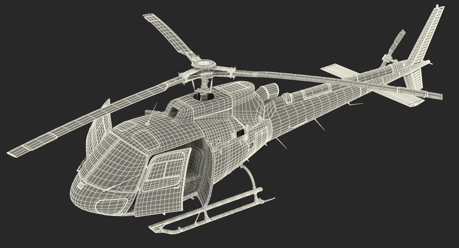 3D model Police Helicopter Eurocopter AS 350