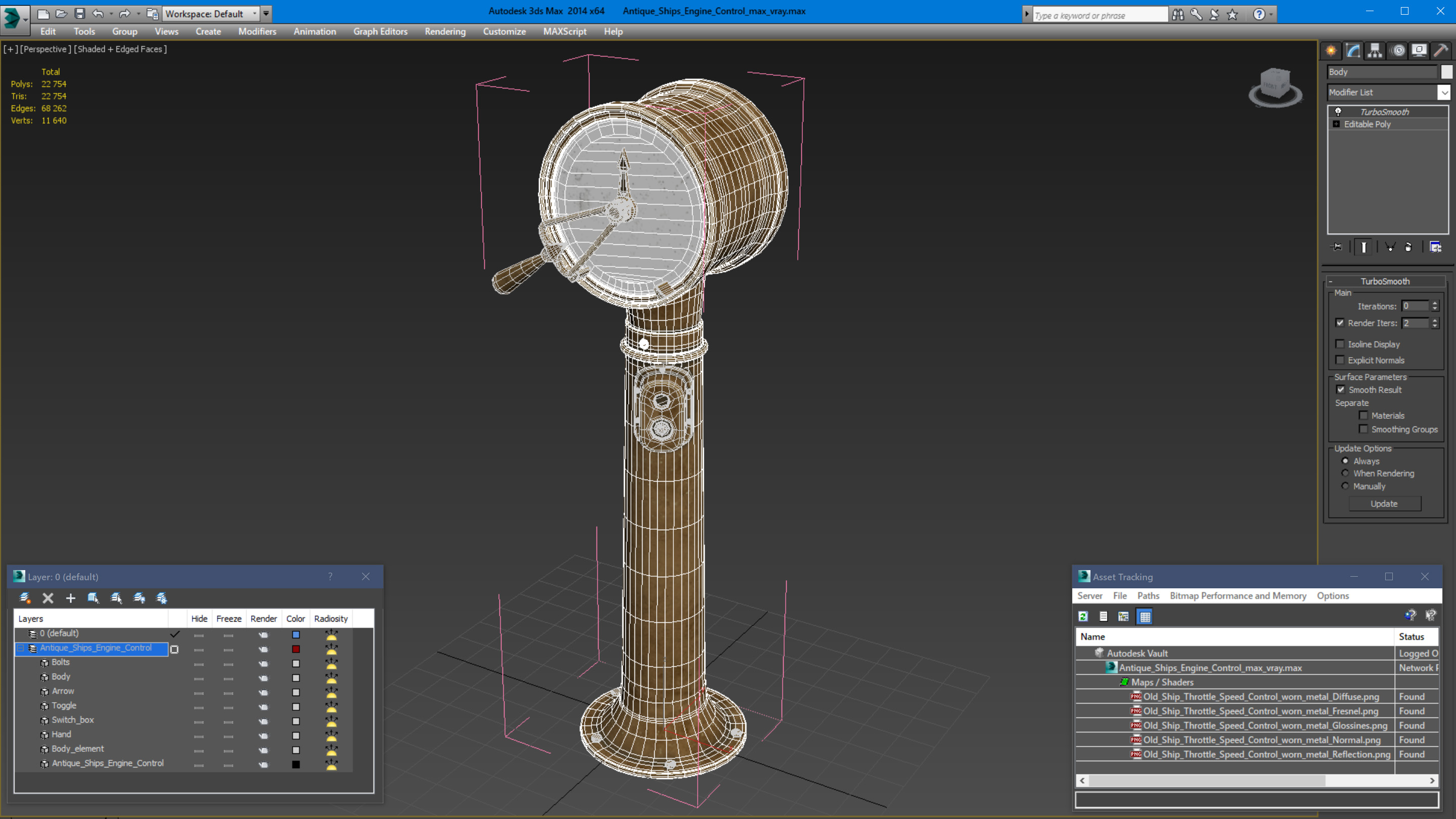 3D Antique Ships Engine Control model