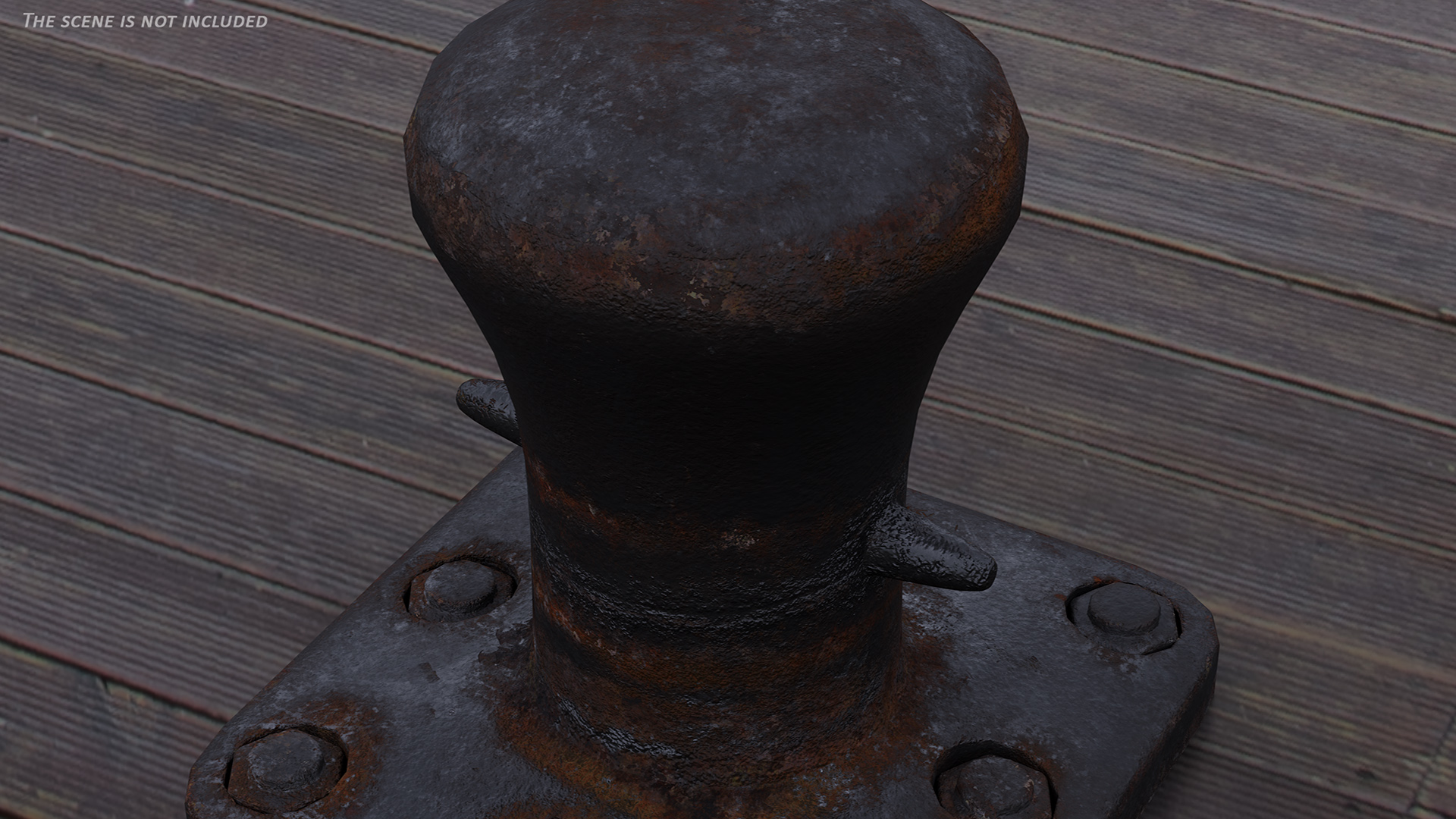 3D model Mooring Bollard Black Old