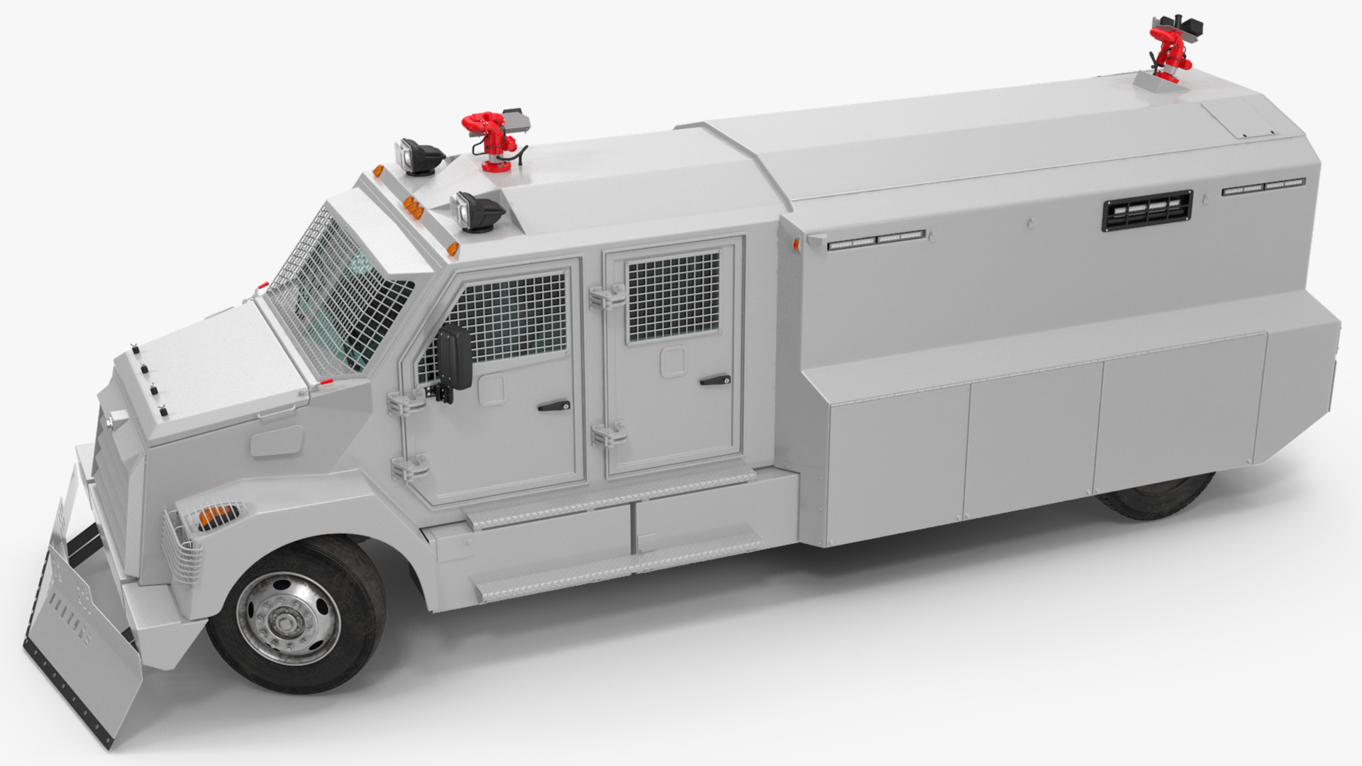 3D Armored Truck for Riot Control White Rigged model