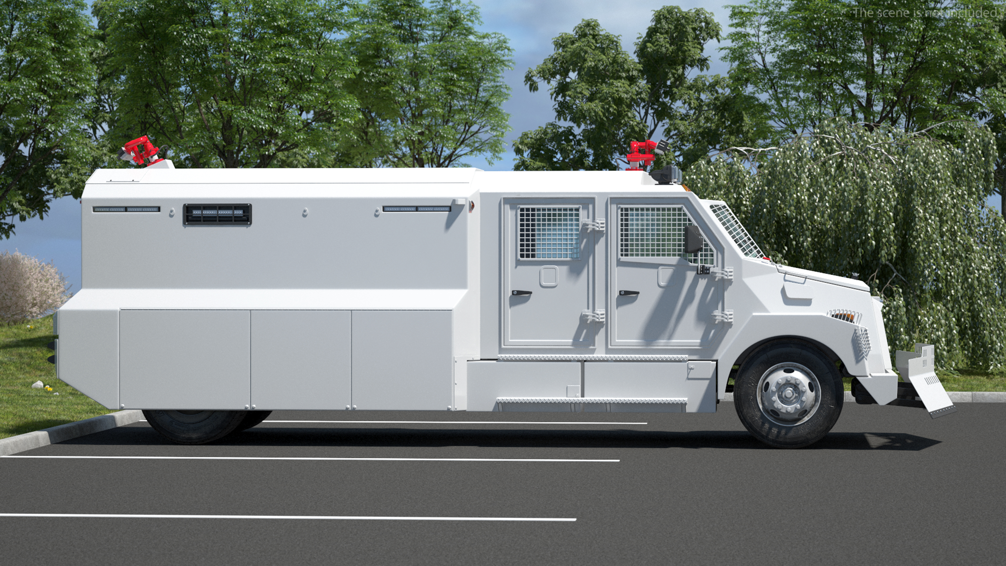 3D Armored Truck for Riot Control White Rigged model