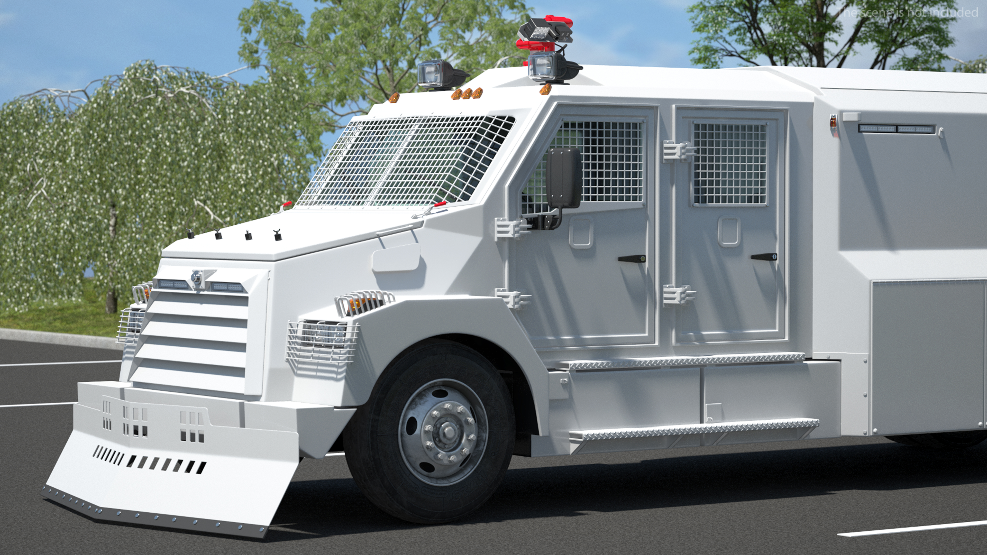 3D Armored Truck for Riot Control White Rigged model