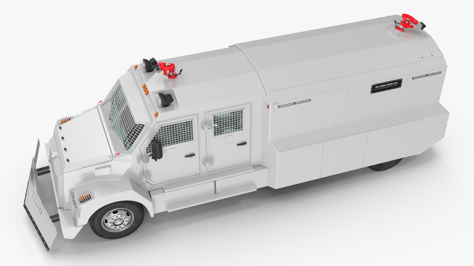 3D Armored Truck for Riot Control White Rigged model