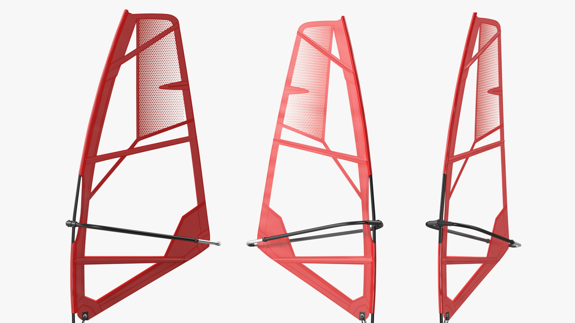 Stand Up Paddleboard with Sail Red 3D model