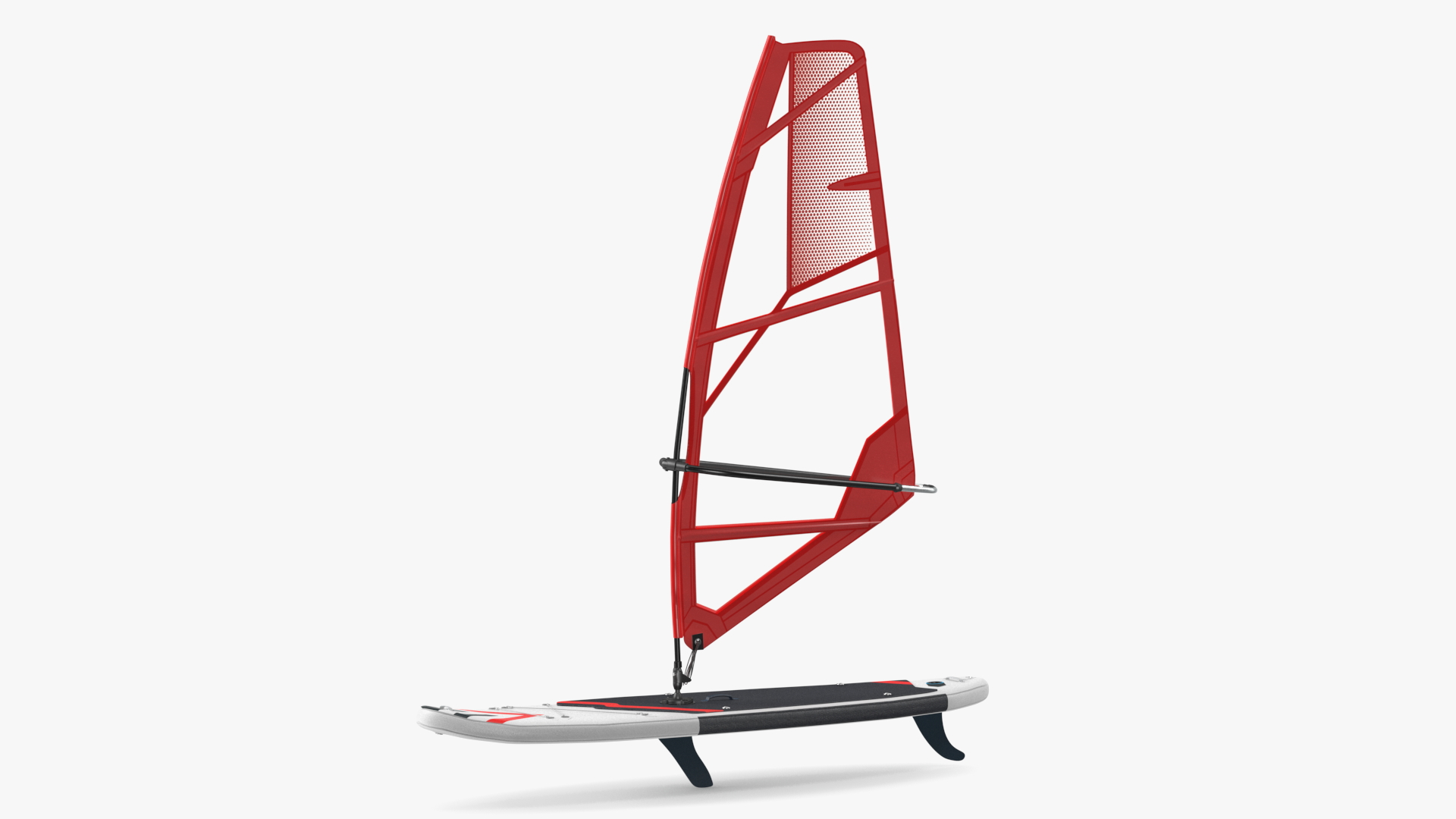 Stand Up Paddleboard with Sail Red 3D model